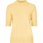 Guldiga Kortärmade Ribbstickade tröjor från Vila på rea i Storlek XS för Damer 