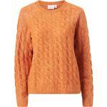 Orange Kabelstickade tröjor från Vila på rea i Storlek L för Damer 