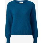 Blåa Ribbstickade tröjor från Vila i Storlek L för Damer 