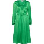 Knälånga Gröna V-ringade klänningar från Vila i Storlek L med V-ringning för Damer 