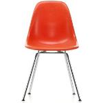 Vitra Eames Fiberglass Chair DSX Red Orange Chrome