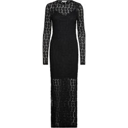 Vmivania Ls O-Neck Ankle Lace Dress Vma Maxiklänning Festklänning Black Vero Moda