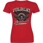 Röda Volbeat Band t-shirts i Storlek S i Bomull för Damer 