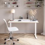 Wedge elektriskt höj och sänkbart skrivbord i vit HPL