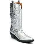 Silvriga Cowboy-boots från Ganni i storlek 36 
