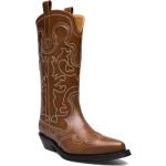 Bruna Cowboy-boots från Ganni i storlek 36 