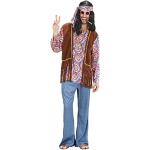 Flerfärgade Hippie maskeradkläder från Widmann i Storlek S för Herrar 