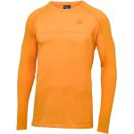 Hållbara Ekologiska Orange Långärmade Tränings t-shirts från Wild Country på rea i Storlek S i Material som andas i Bomull för Herrar 