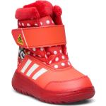 Röda Vinterstövlar från adidas Sportswear i storlek 19 med Kardborreknäppning 