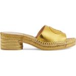 Sommar Guldiga Sandaletter med kilklack från Gucci i storlek 36 i Jute för Damer 