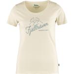 Ekologiska Vita Kortärmade Kortärmade T-shirts från Fjällräven på rea i Jerseytyg för Damer 