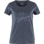 Ekologiska Mörkblåa Kortärmade Kortärmade T-shirts från Fjällräven på rea i Jerseytyg för Damer 