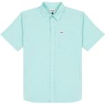 Blåa Kortärmade Kortärmade skjortor från Wrangler på rea i Storlek S med Button down i Bomull för Herrar 