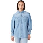 Blåa Långärmade Långärmade blusar från Wrangler på rea i Storlek XS i Denim för Damer 