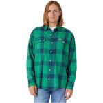 Rutiga Gröna Långärmade Rutiga skjortor från Wrangler på rea i Storlek 3 XL i Bomull för Herrar 