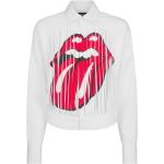 Vita Rolling Stones Damskjortor med fransar från DSQUARED2 i Storlek XL 