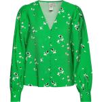 Gröna Långärmade Långärmade blusar från Y.A.S i Storlek XS med V-ringning för Damer 