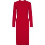 Knälånga Röda Stickade klänningar från Y.A.S i Storlek XS för Damer 