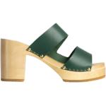 Gröna Slip in-sandaler med Klackhöjd 7cm till 9cm i Koskinn för Damer 