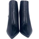 Hållbara Svarta Ankle-boots med Stilettklack i Läder för Damer 