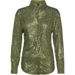 Gröna Långärmade Långärmade skjortor med paljetter från Gina Tricot i Storlek XS 