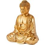 Guldiga Skulpturer med Buddha i Harts - 16 cm 