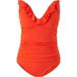Orange Baddräkter stora storlekar med volang från Zizzi i Storlek XL för Damer 