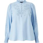 Blåa Chambray skjortor med broderi från Zizzi i Storlek 4 XL för Damer 