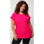 Rosa Kortärmade Tränings t-shirts från Zizzi på rea i Storlek 4 XL med Rund ringning för Damer 