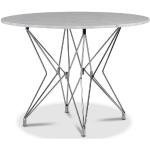 Silvriga Runda matbord från Skånska Möbelhuset med diameter 105cm i Marmor 